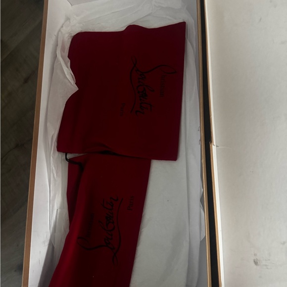 Christian Louboutin Black Lace-Up Over-the-Knee Pointed-Toe Boots - Picture 10 of 11